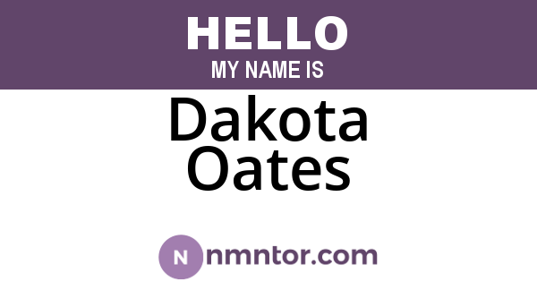 Dakota Oates