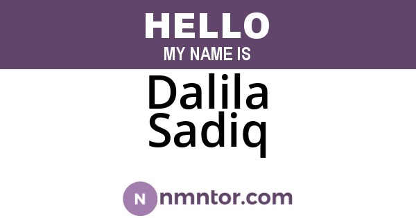 Dalila Sadiq