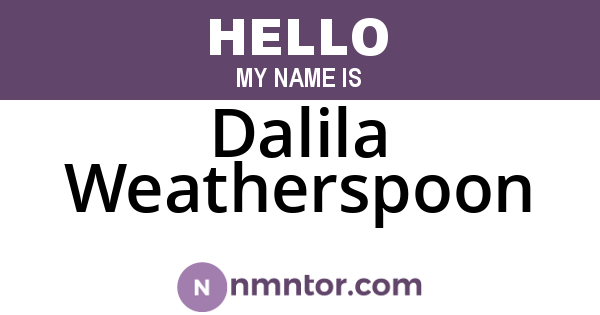 Dalila Weatherspoon