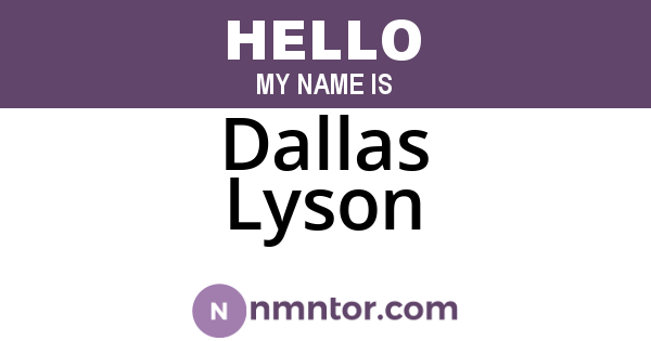 Dallas Lyson