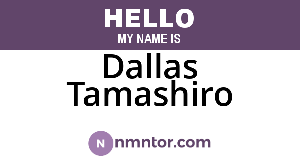 Dallas Tamashiro