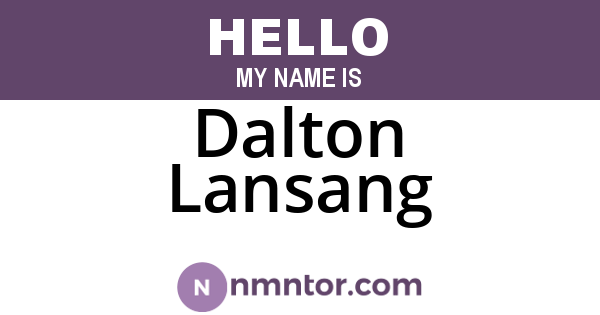 Dalton Lansang