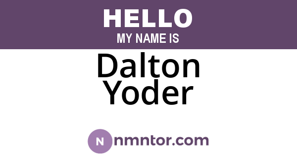 Dalton Yoder