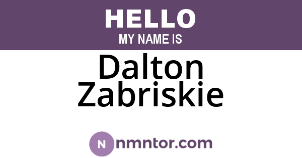 Dalton Zabriskie
