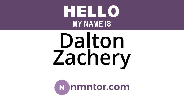 Dalton Zachery