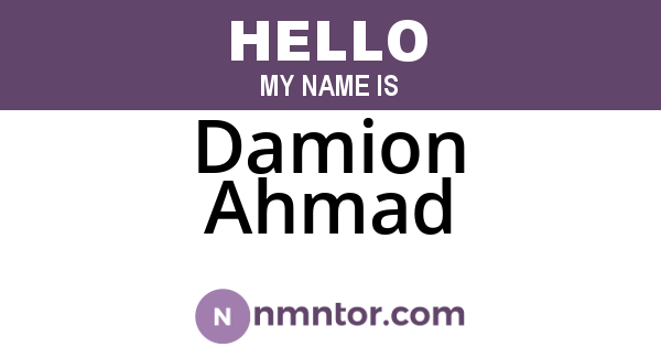 Damion Ahmad