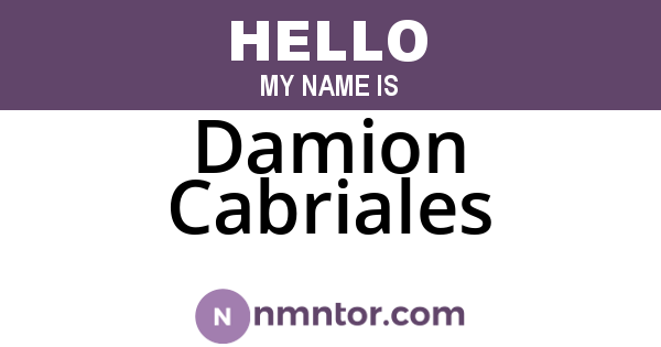 Damion Cabriales