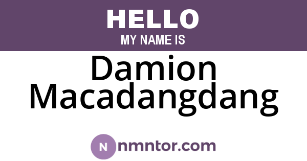 Damion Macadangdang