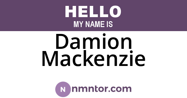 Damion Mackenzie