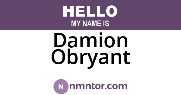 Damion Obryant