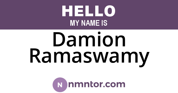 Damion Ramaswamy