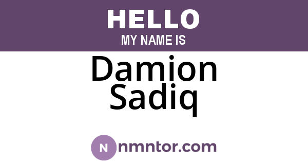 Damion Sadiq