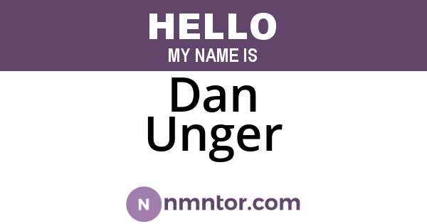 Dan Unger