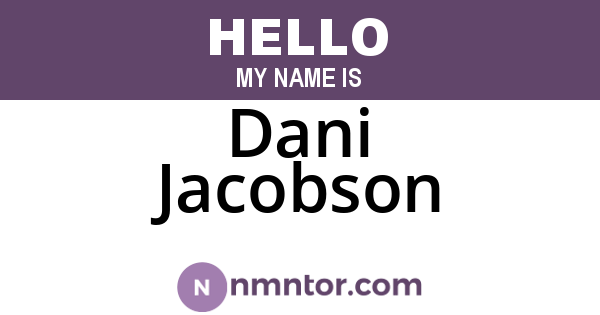 Dani Jacobson