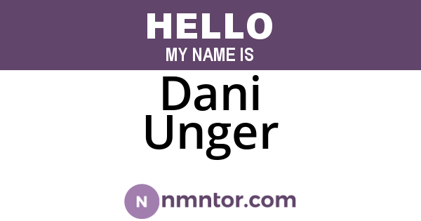 Dani Unger