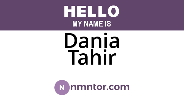 Dania Tahir