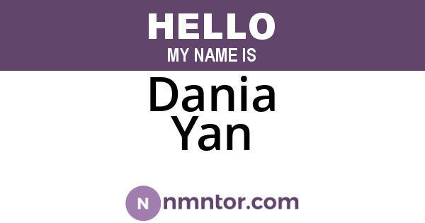 Dania Yan