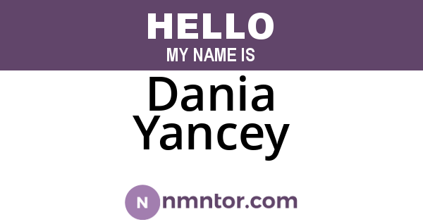 Dania Yancey