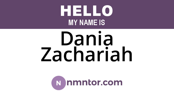Dania Zachariah