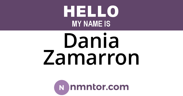 Dania Zamarron