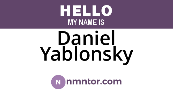 Daniel Yablonsky