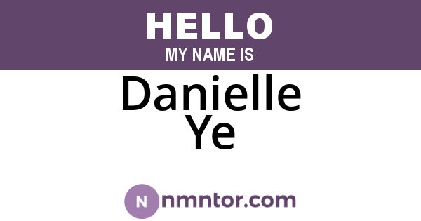 Danielle Ye