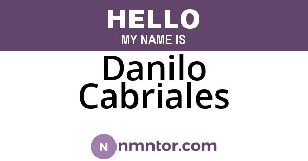 Danilo Cabriales