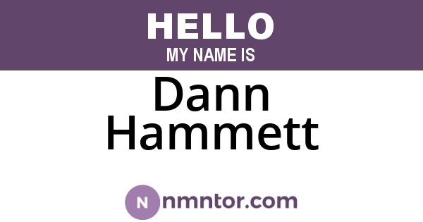 Dann Hammett