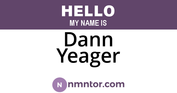 Dann Yeager