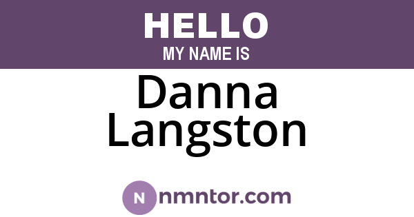 Danna Langston