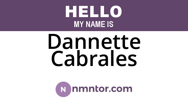 Dannette Cabrales