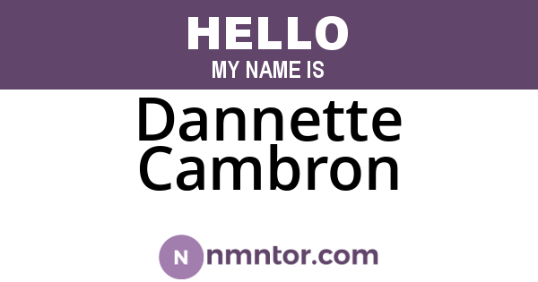 Dannette Cambron