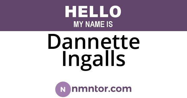 Dannette Ingalls
