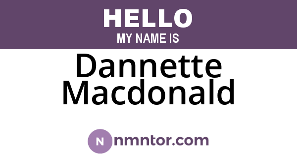 Dannette Macdonald