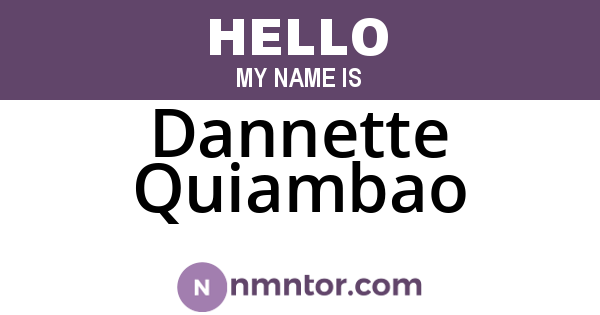 Dannette Quiambao