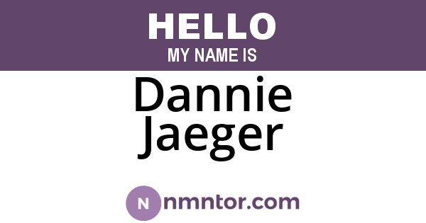 Dannie Jaeger