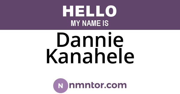 Dannie Kanahele