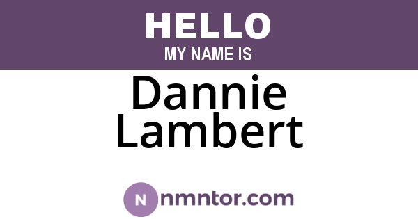 Dannie Lambert