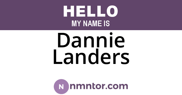 Dannie Landers