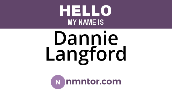 Dannie Langford