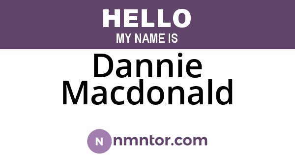 Dannie Macdonald