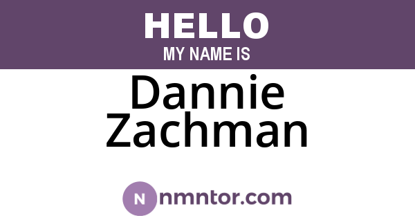 Dannie Zachman