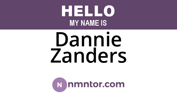 Dannie Zanders