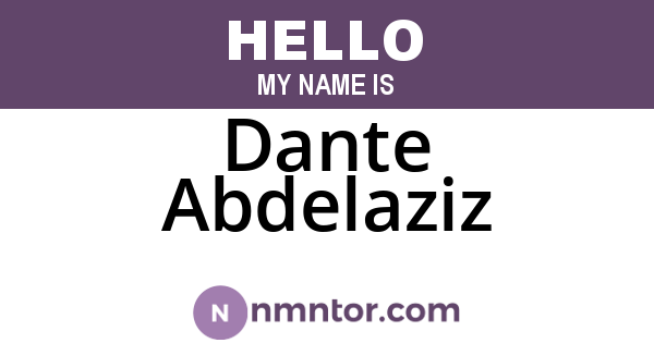 Dante Abdelaziz