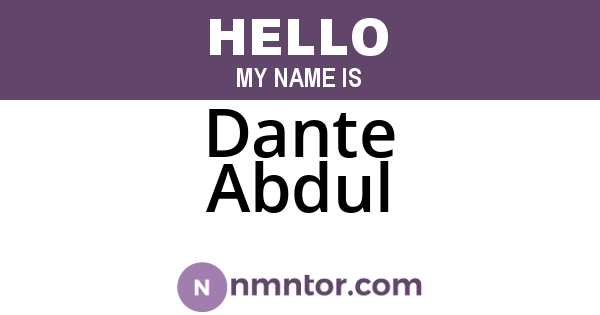Dante Abdul