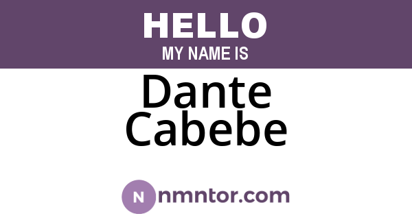 Dante Cabebe