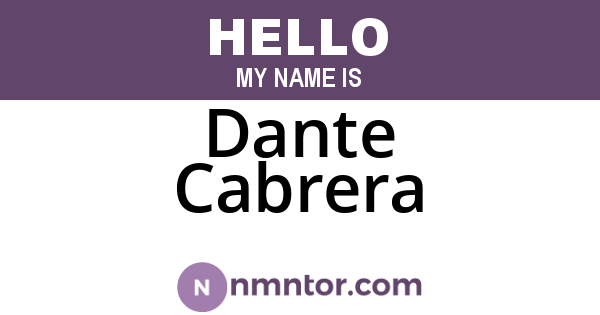 Dante Cabrera