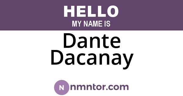 Dante Dacanay