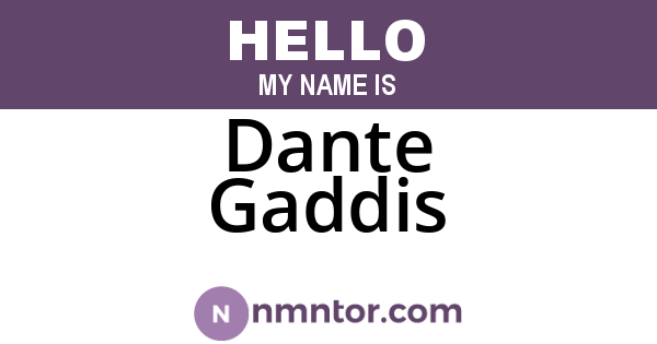 Dante Gaddis