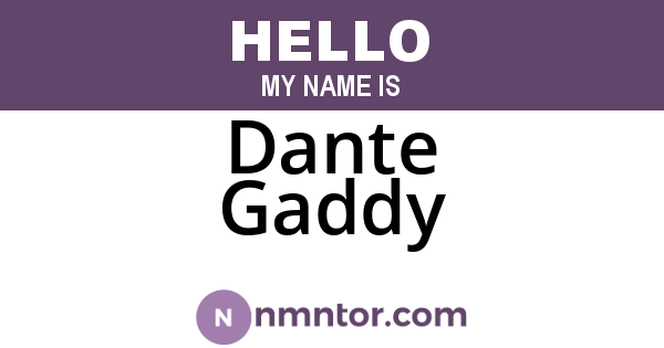 Dante Gaddy